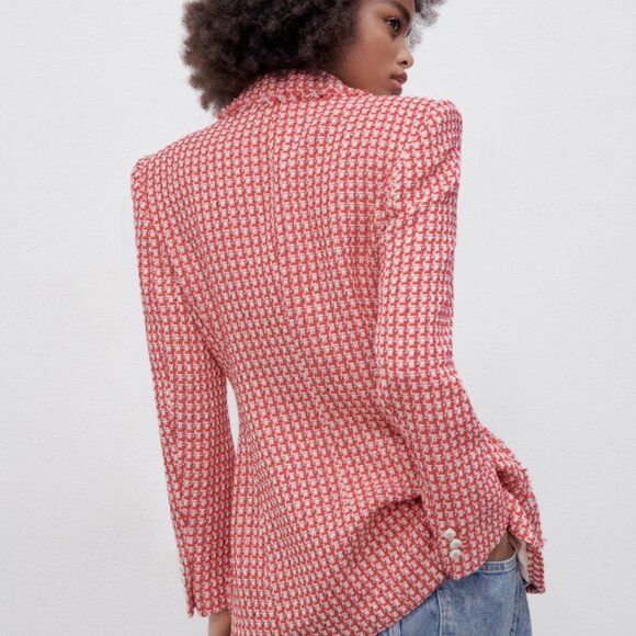 SOLD🎁ZARA JACKET SIZE L TAILORED DOUBLE BREASTED BLAZER - Picture 3 of 14